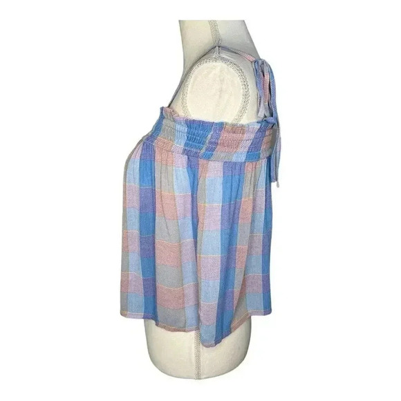 NEW LOFT Petite XS Plaid Smocked‎ Bow Strap Cami NWT - Picture 3 of 8